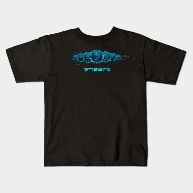 Crypto Revolution Kids T-Shirt by Acid_rain